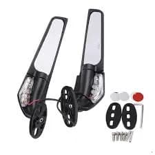 LED Indicator with Multi-Angle Adjustable Aluminium Alloy Wind Knife Rotating Mirrors f